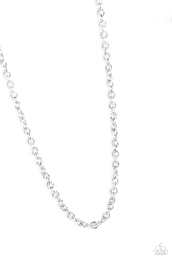 It's GOAL Time - Silver Asymmetrical Rings Necklace