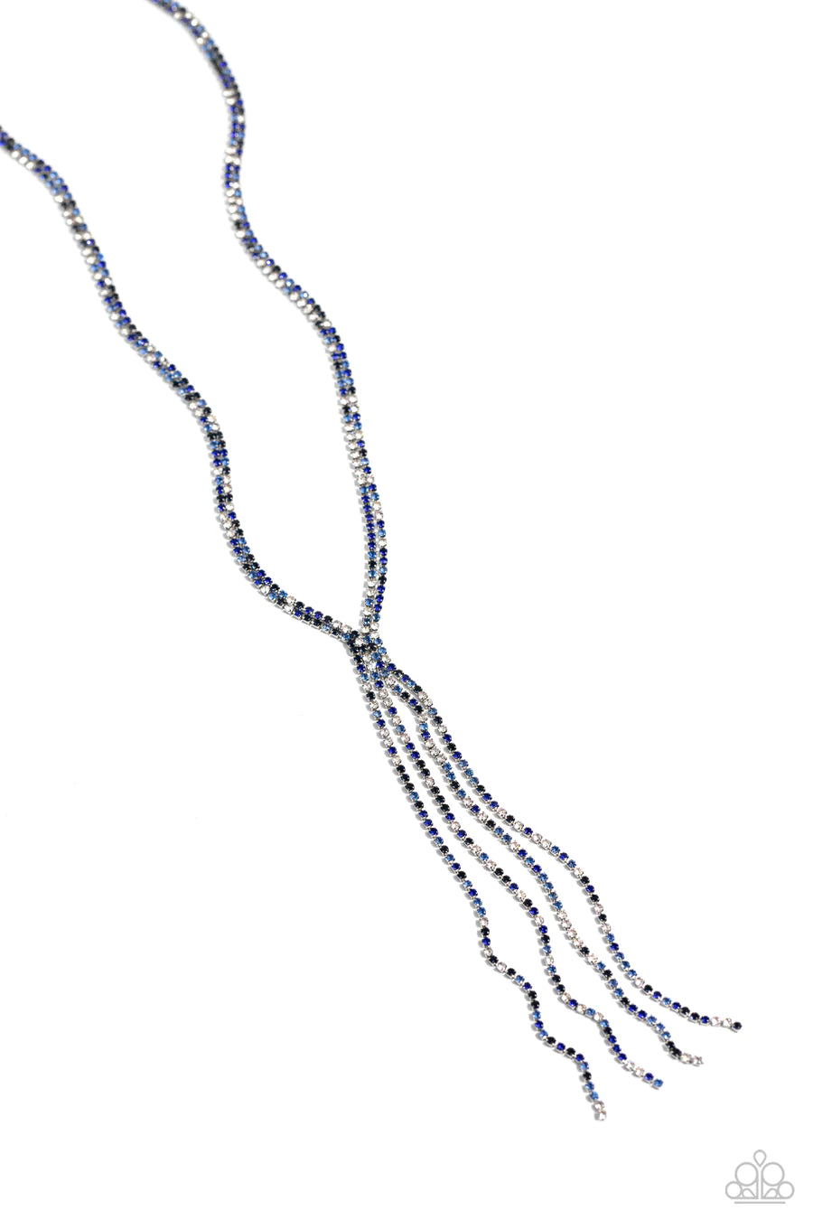 Jazz STRANDS - Blue and White Rhinestone Silver Y Long Necklace - 2023 Convention Exclusive