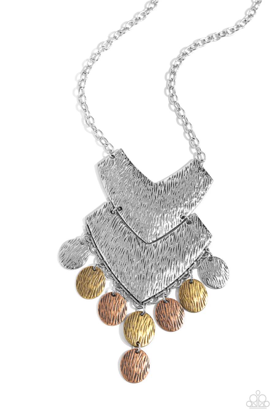 Keys to the ANIMAL Kingdom - Multi Silver and Brass Plate Short Necklace