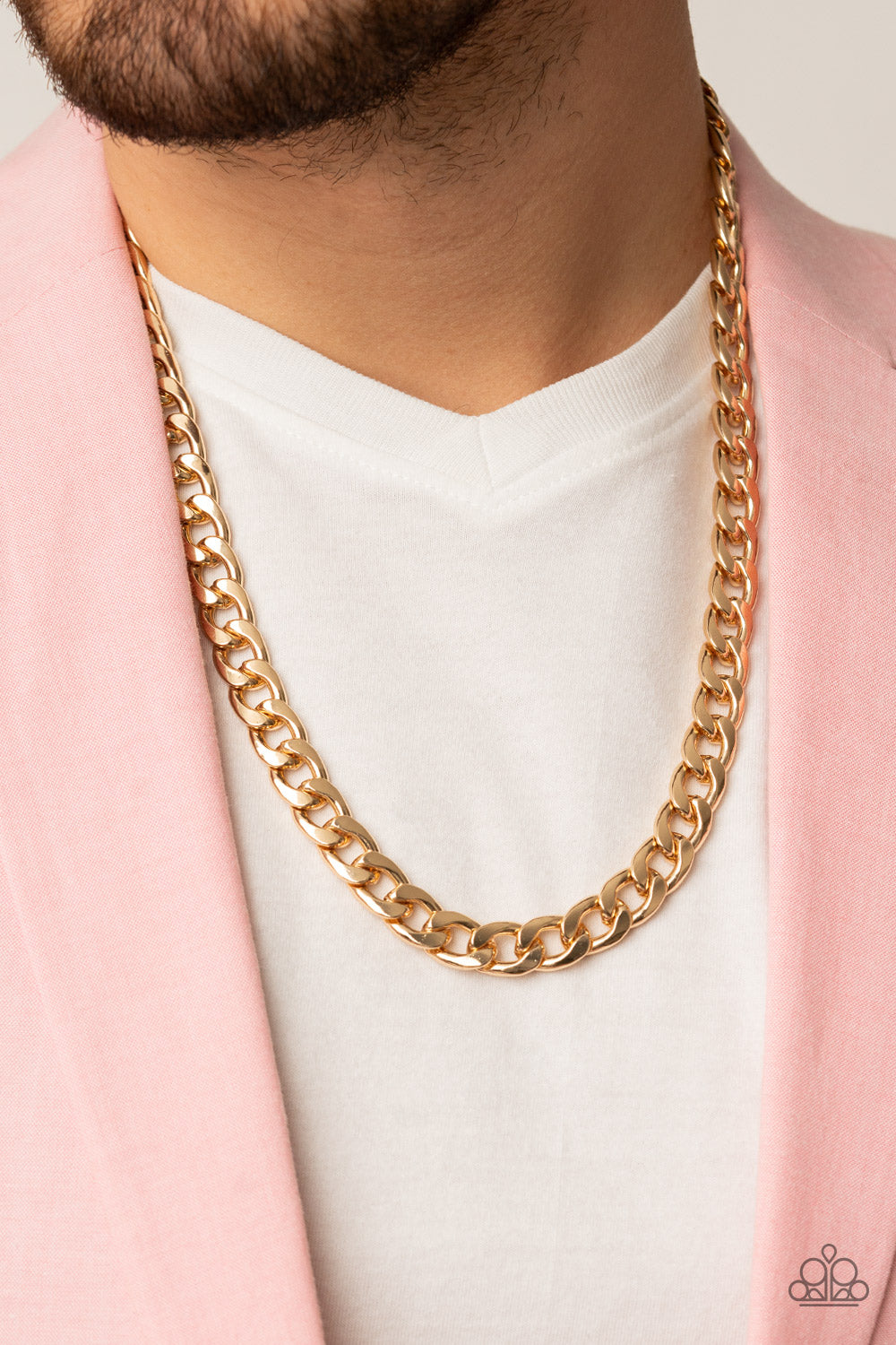 PERFECT MATCH / SET: Knockout Champ - Gold Chain Urban Necklace AND Knock, Knock, KNOCKOUT - Gold Chain Urban Clasp Bracelet