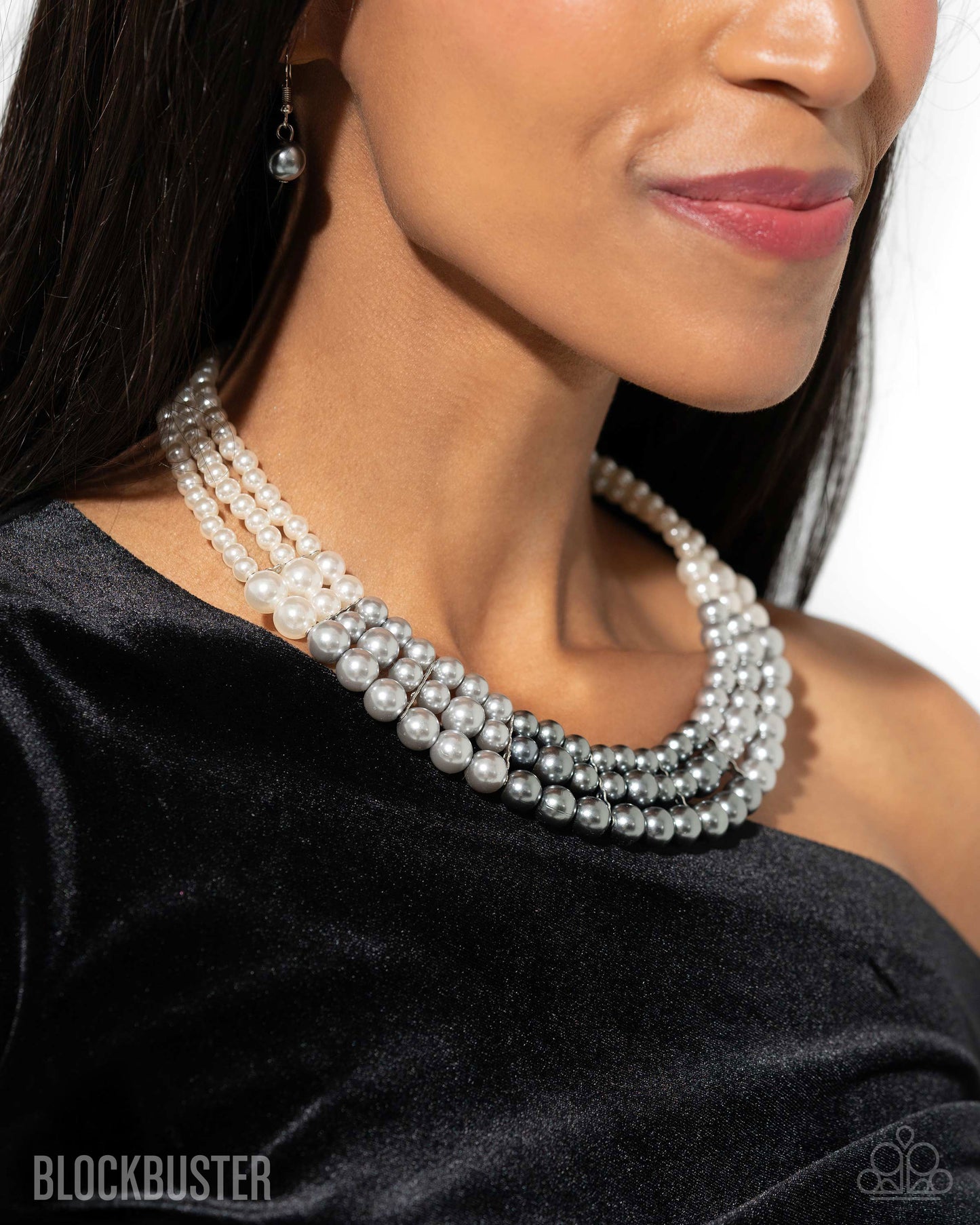 Lady In Waiting - Silver Pearl Layered Short Necklace - Blockbuster