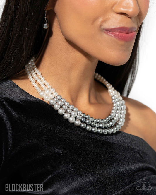 Lady In Waiting - Silver Pearl Layered Short Necklace - Blockbuster