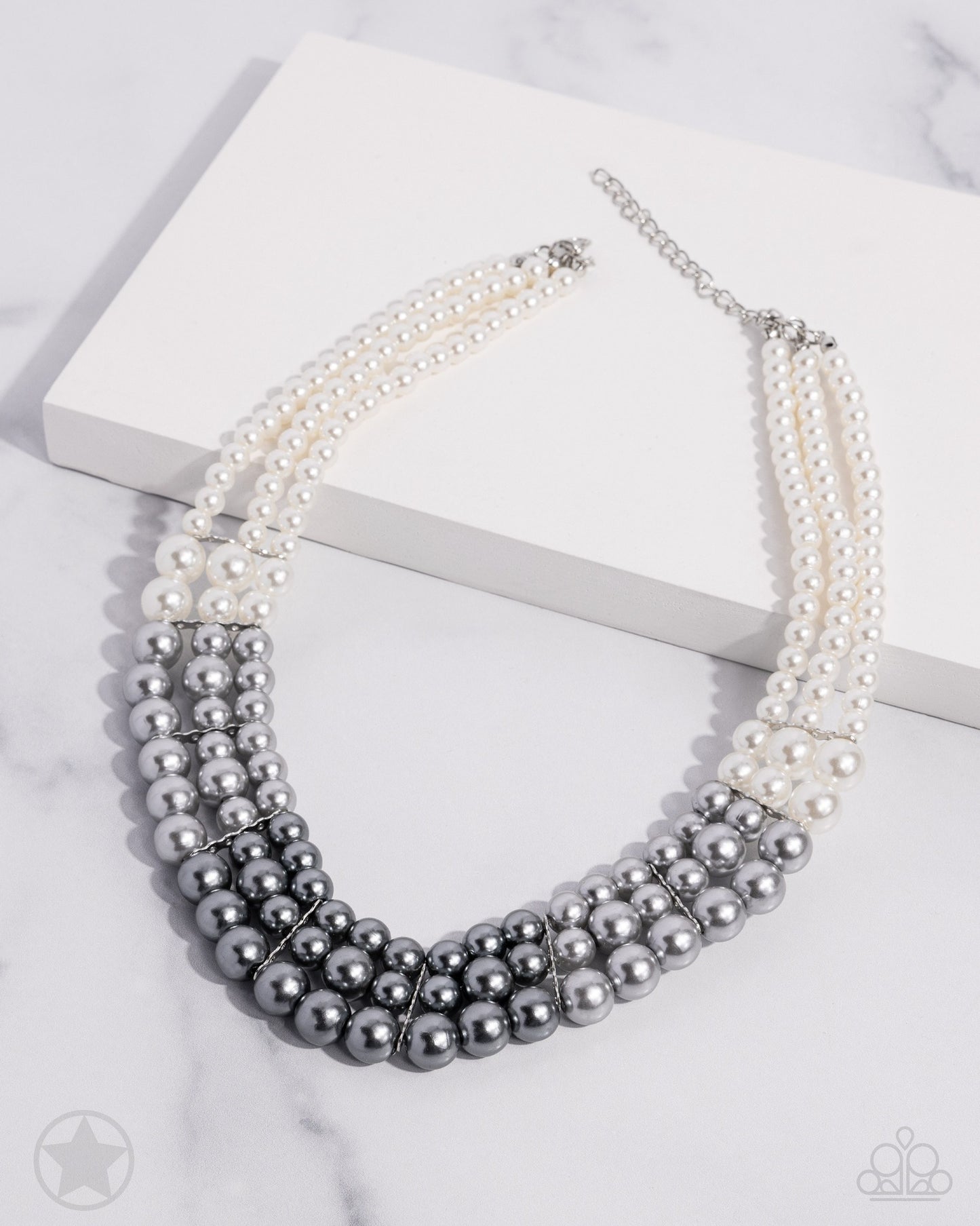 Lady In Waiting - Silver Pearl Layered Short Necklace - Blockbuster
