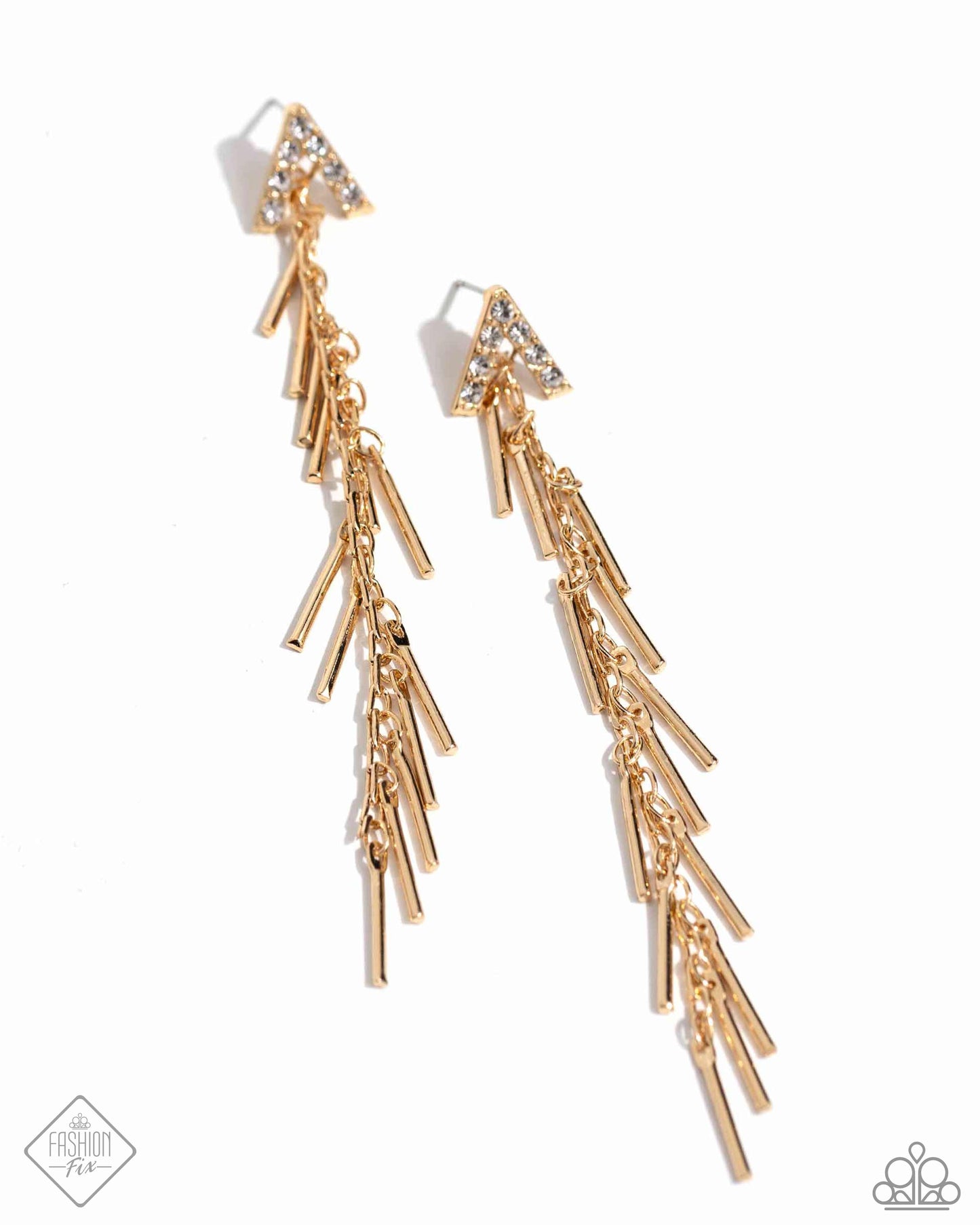 Linear Landmark - Gold Fringe Post Earrings - Fashion Fix