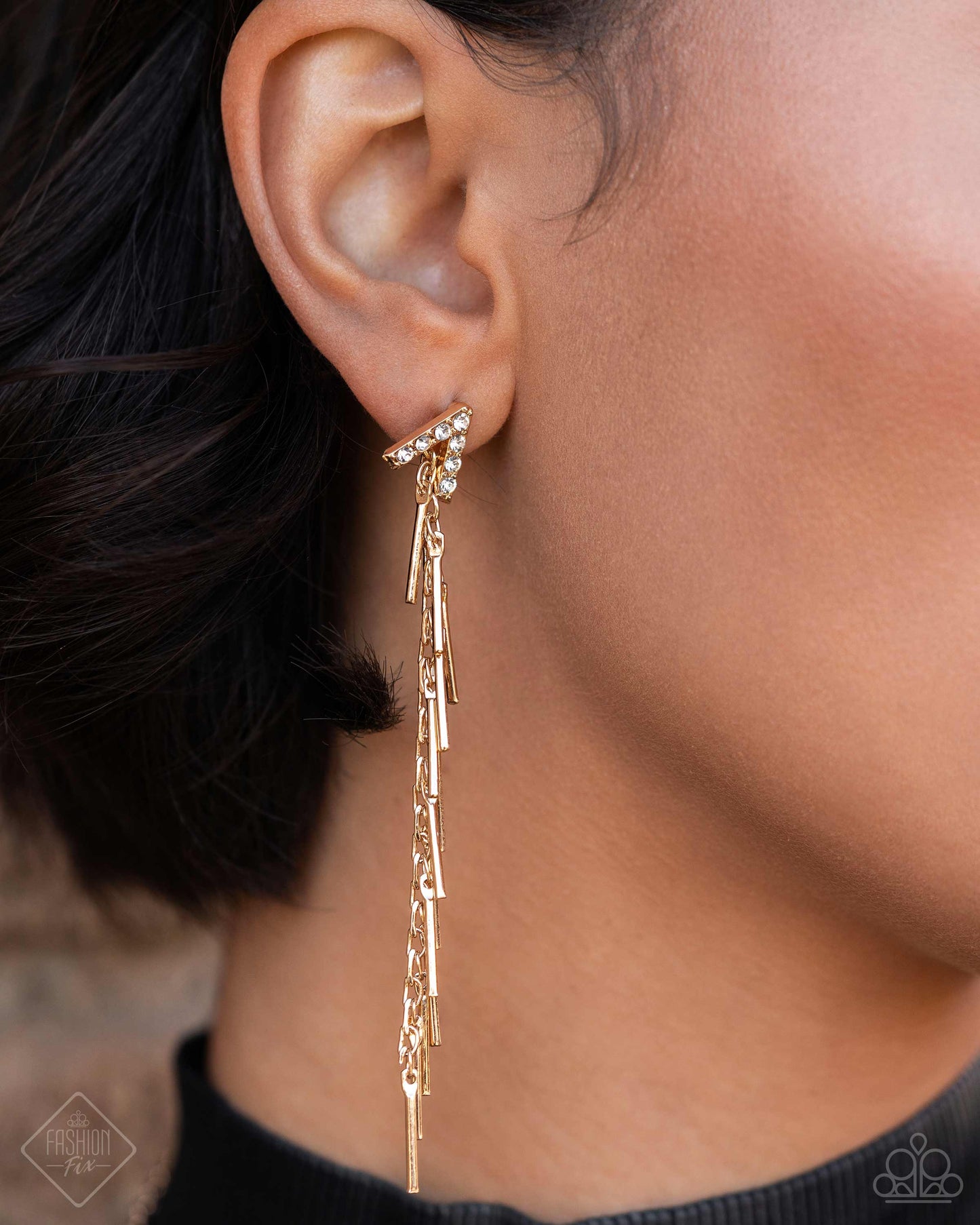 Linear Landmark - Gold Fringe Post Earrings - Fashion Fix