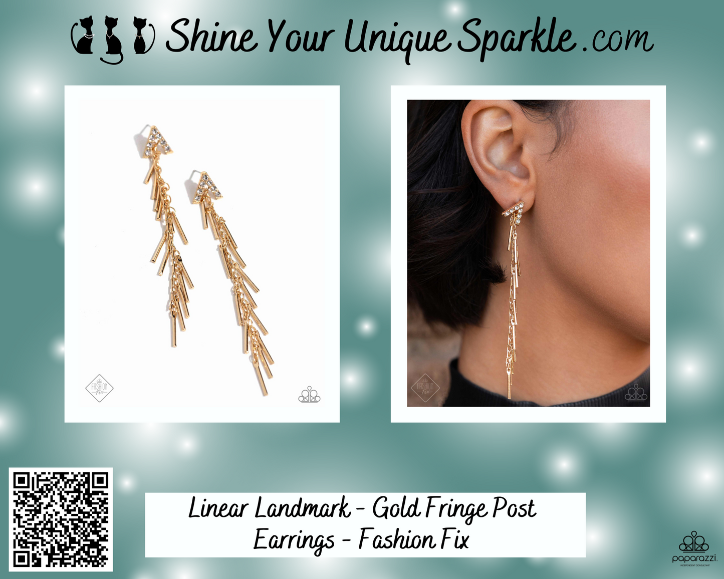 Linear Landmark - Gold Fringe Post Earrings - Fashion Fix