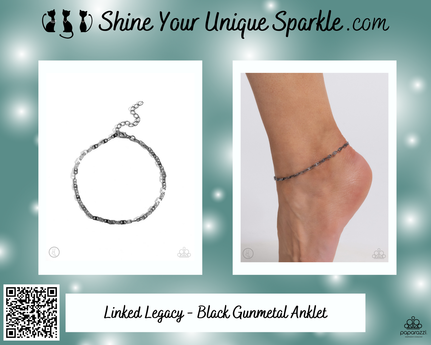 Linked Legacy - Black Gunmetal Anklet