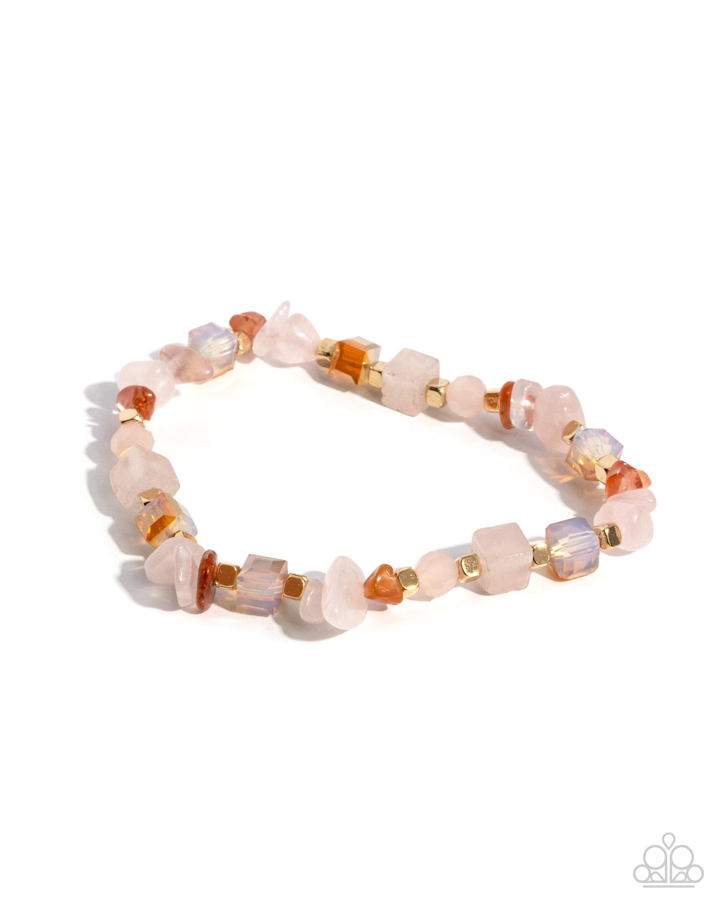 Magical Motley - Pink and Orange Stone Stretchy Bracelet
