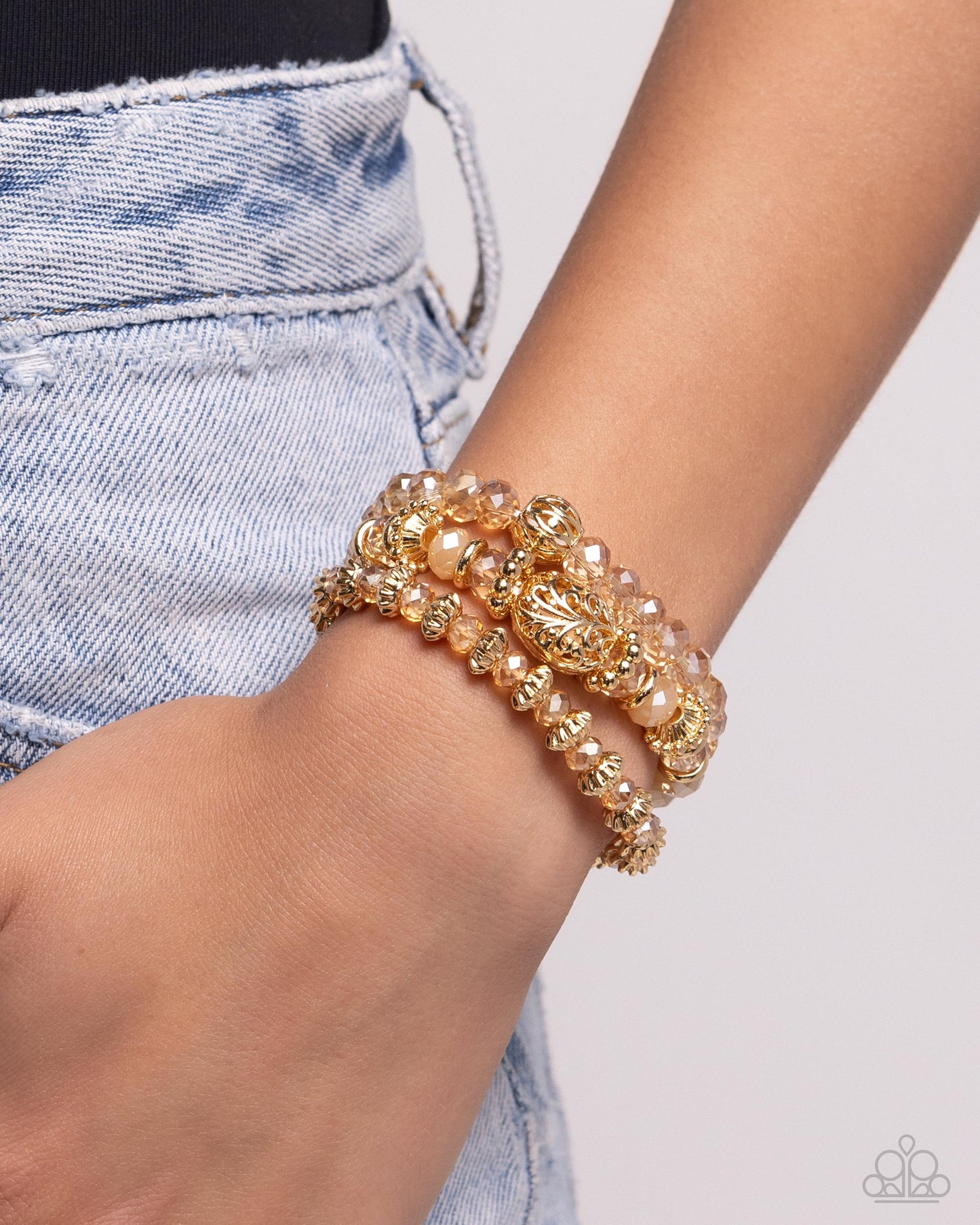 Malibu Maiden - Gold Bead Stretchy Bracelet Set