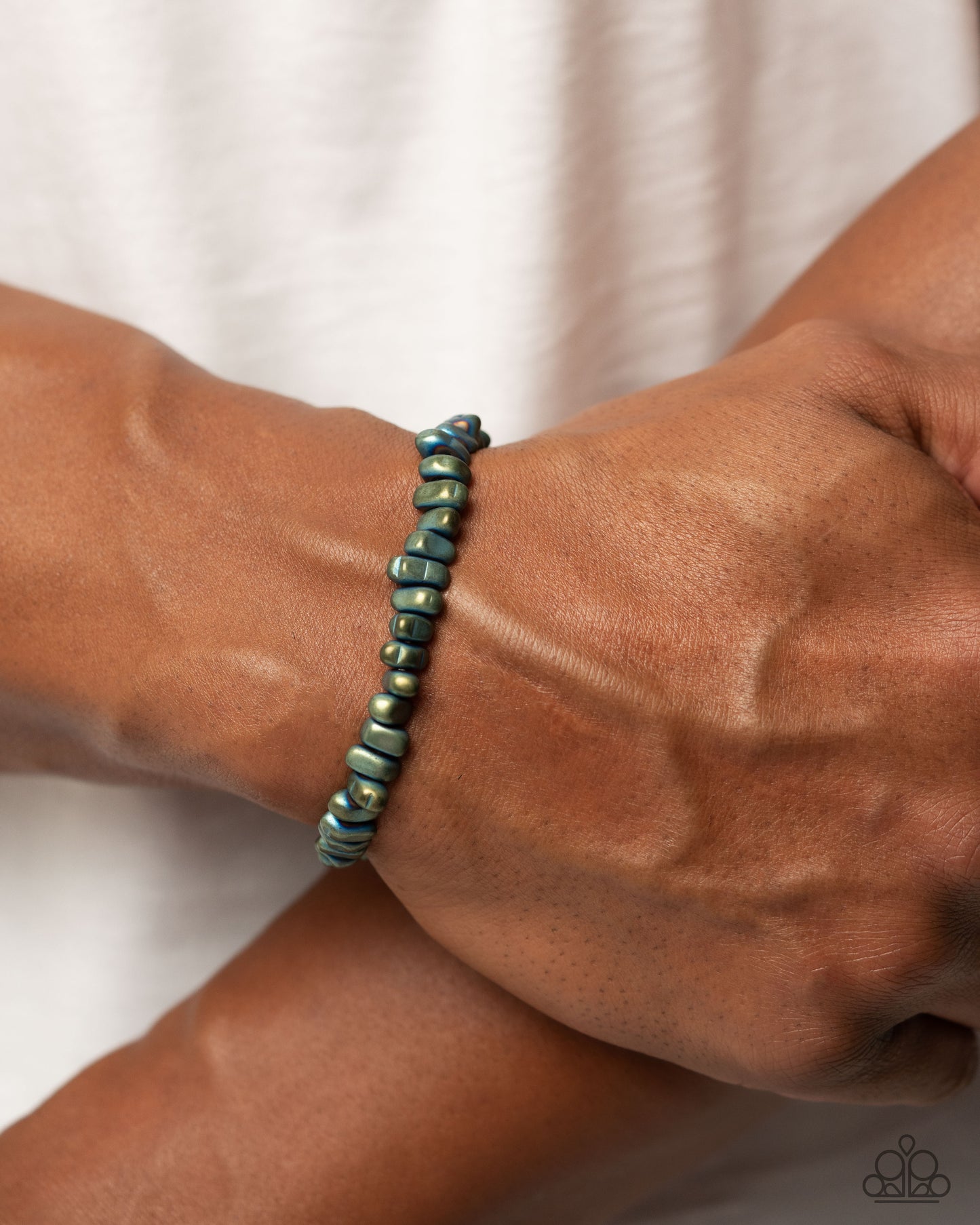 Matte Makeover - Green Stone Stretchy Urban Bracelet