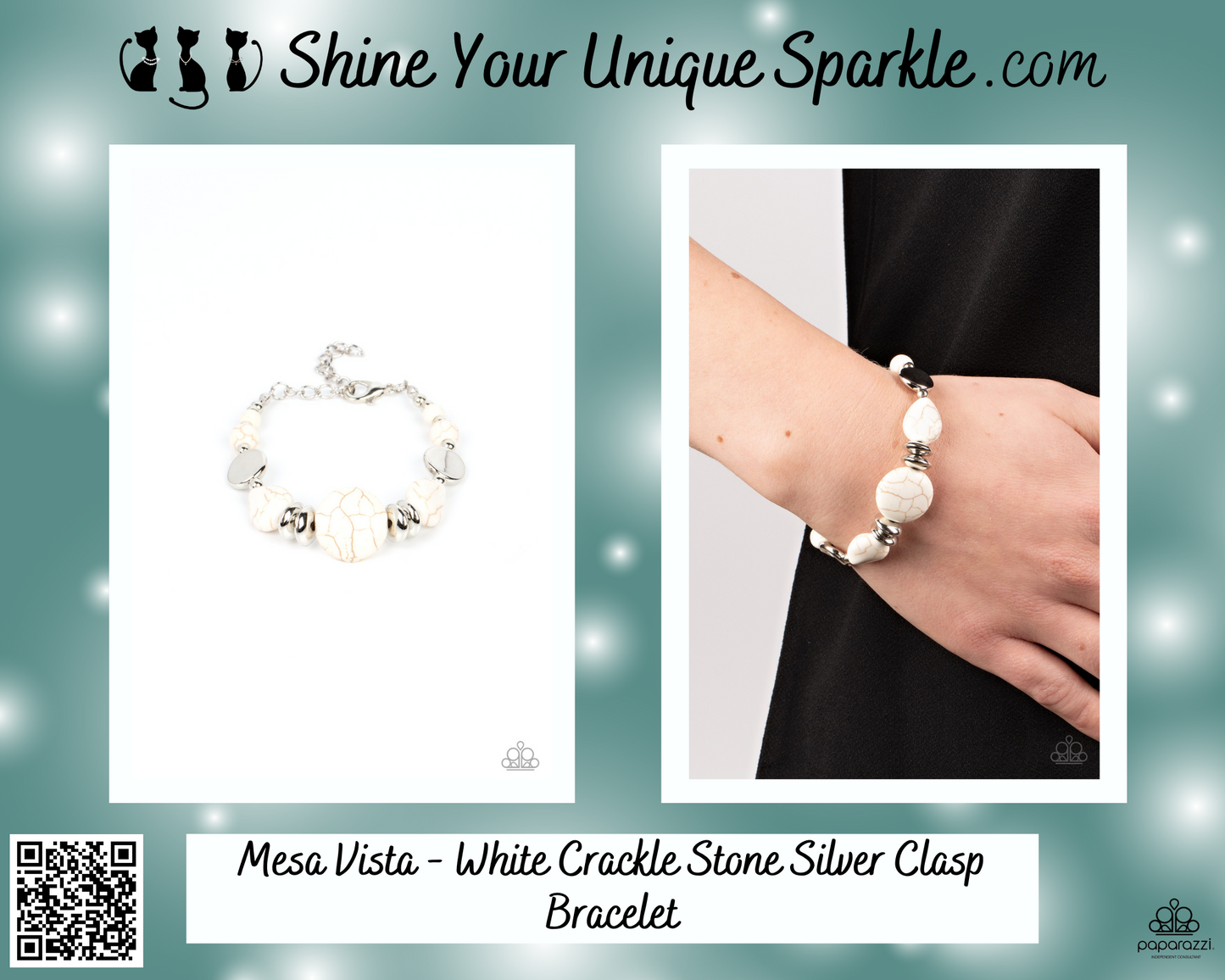 Mesa Vista - White Crackle Stone Silver Clasp Bracelet