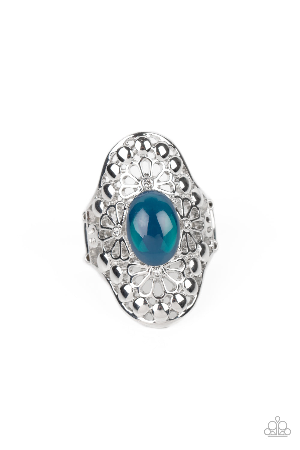 Mexican Magic - Blue Bead Silver Ring