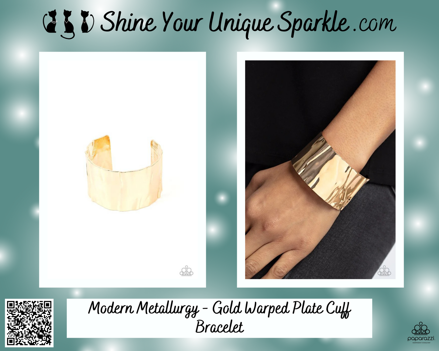 Modern Metallurgy - Gold Warped Plate Cuff Bracelet