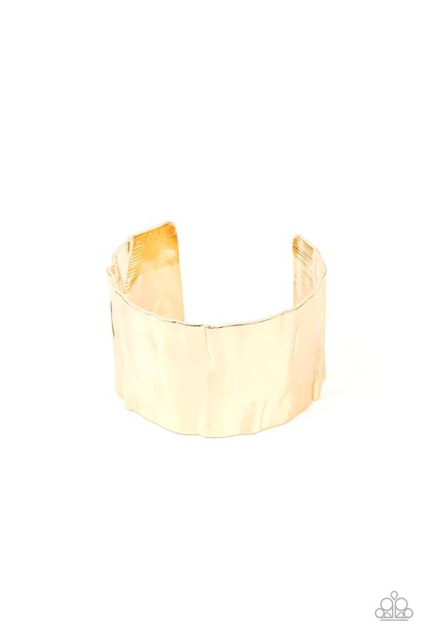 Modern Metallurgy - Gold Warped Plate Cuff Bracelet