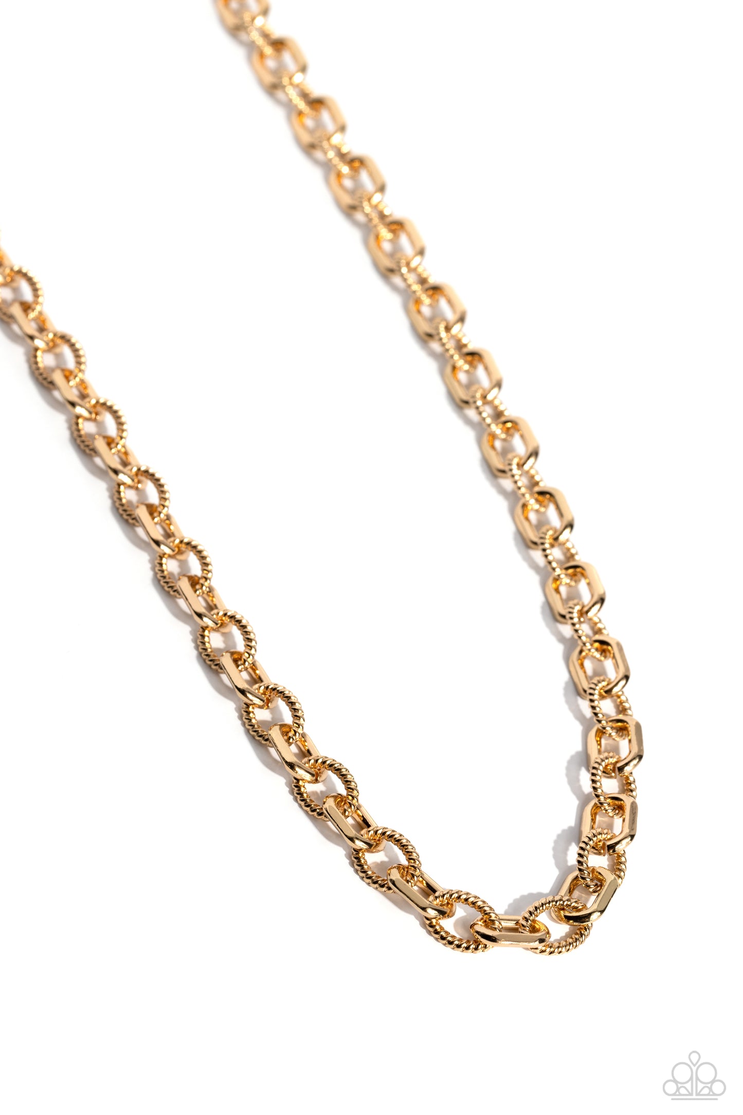 PERFECT MATCH / SET: Modern Motorhead - Gold Chain Urban Necklace AND Double Clutch - Gold Chain Urban Clasp Bracelet