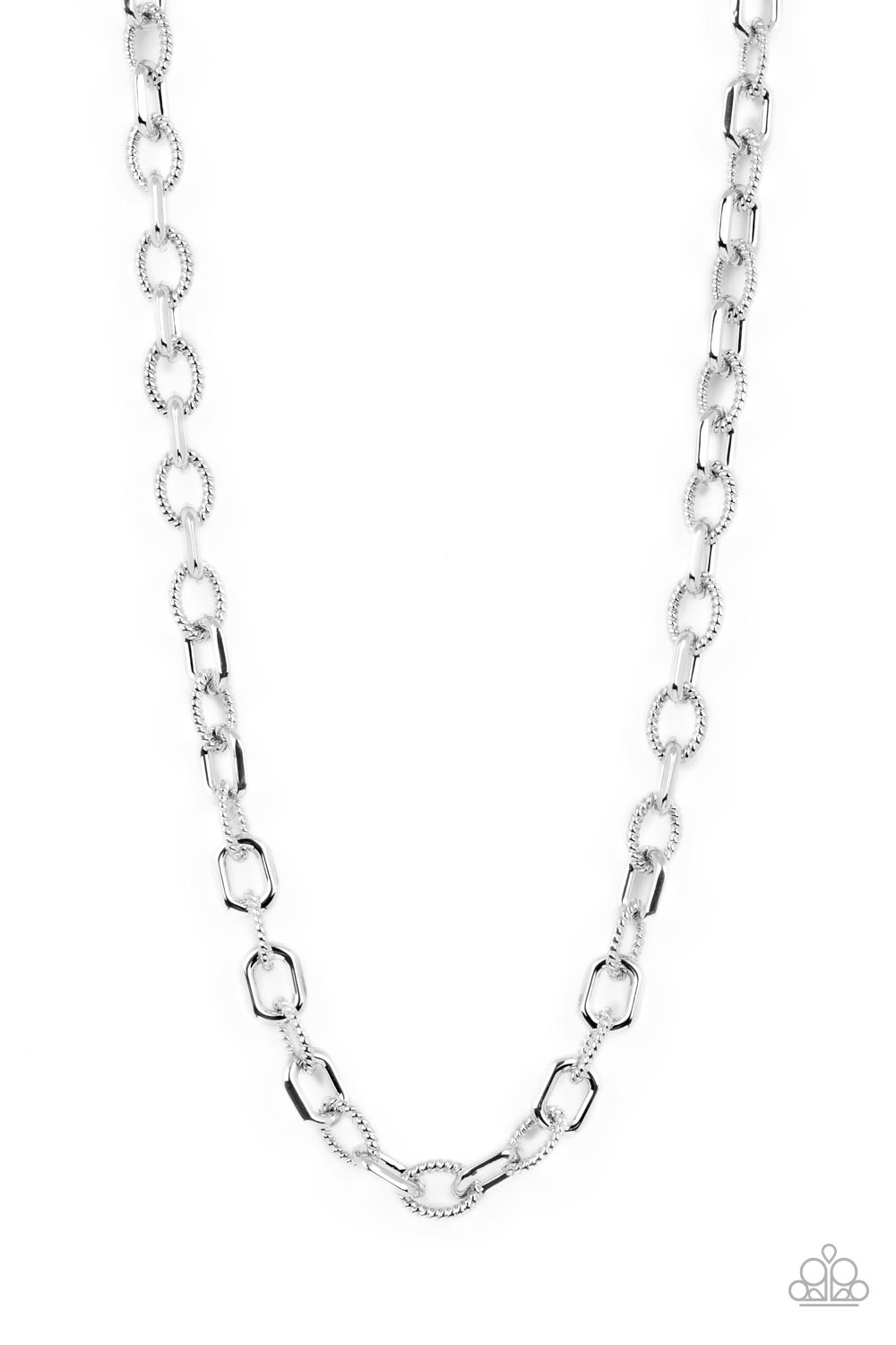 PERFECT MATCH / SET: Modern Motorhead - Silver Chain Urban Necklace AND Double Clutch - Silver Chain Urban Clasp Bracelet