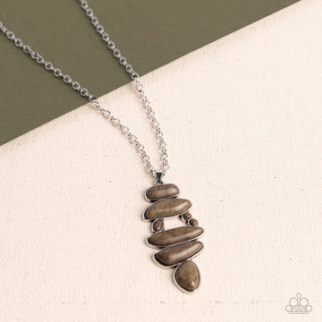 Mojave Mountaineer - Green Stone Silver Long Necklace
