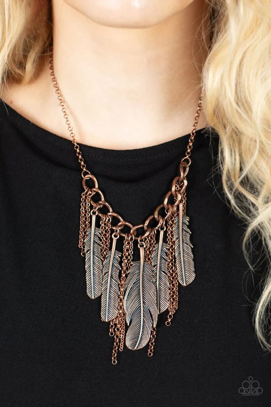 NEST Friends Forever - Copper Feather Fringe Short Necklace