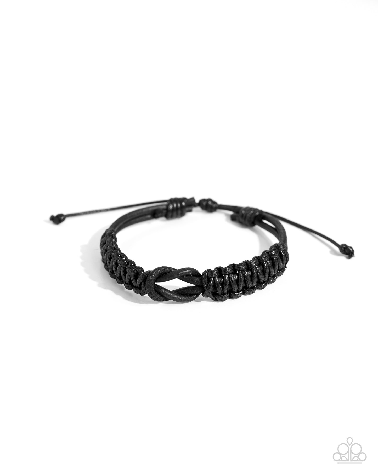 Nautical Myth - Black Cord Urban Slide Pull Cord Bracelet
