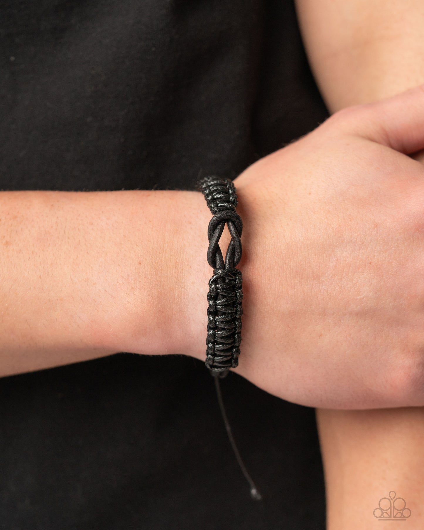 Nautical Myth - Black Cord Urban Slide Pull Cord Bracelet