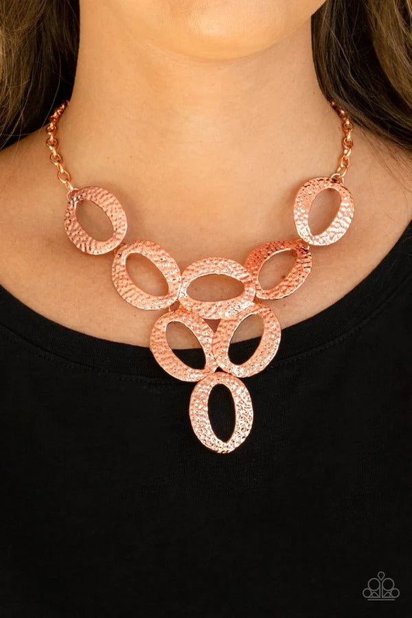 OVAL The Limit - Copper Oval Short Necklace