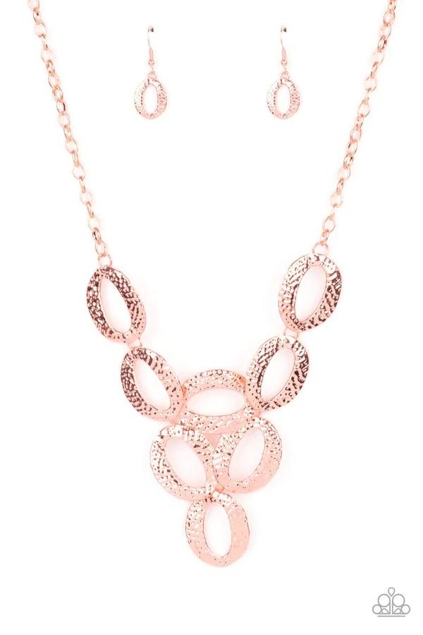 OVAL The Limit - Copper Oval Short Necklace