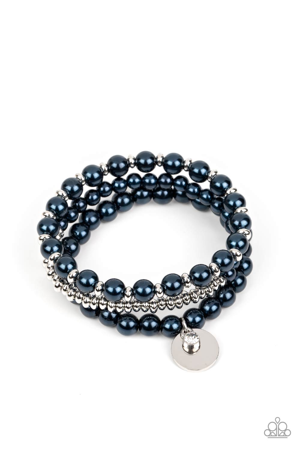 Pearly Professional - Blue Pearl Silver Stretchy Bracelet