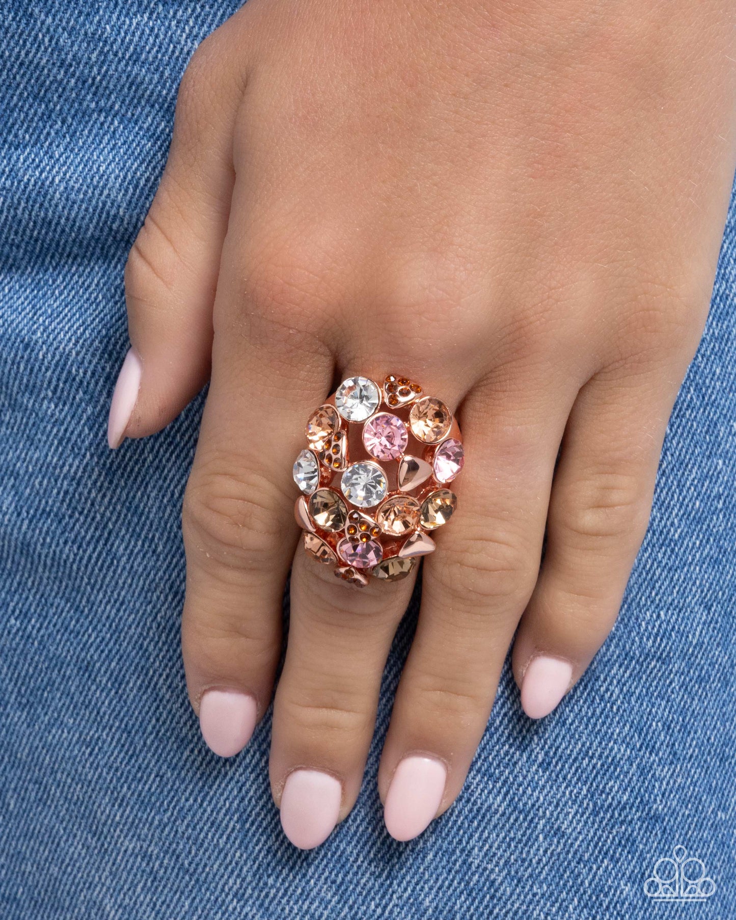 Piquant Persuasion - Copper Rhinestone Ring