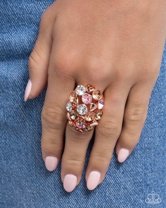 Piquant Persuasion - Copper Rhinestone Ring