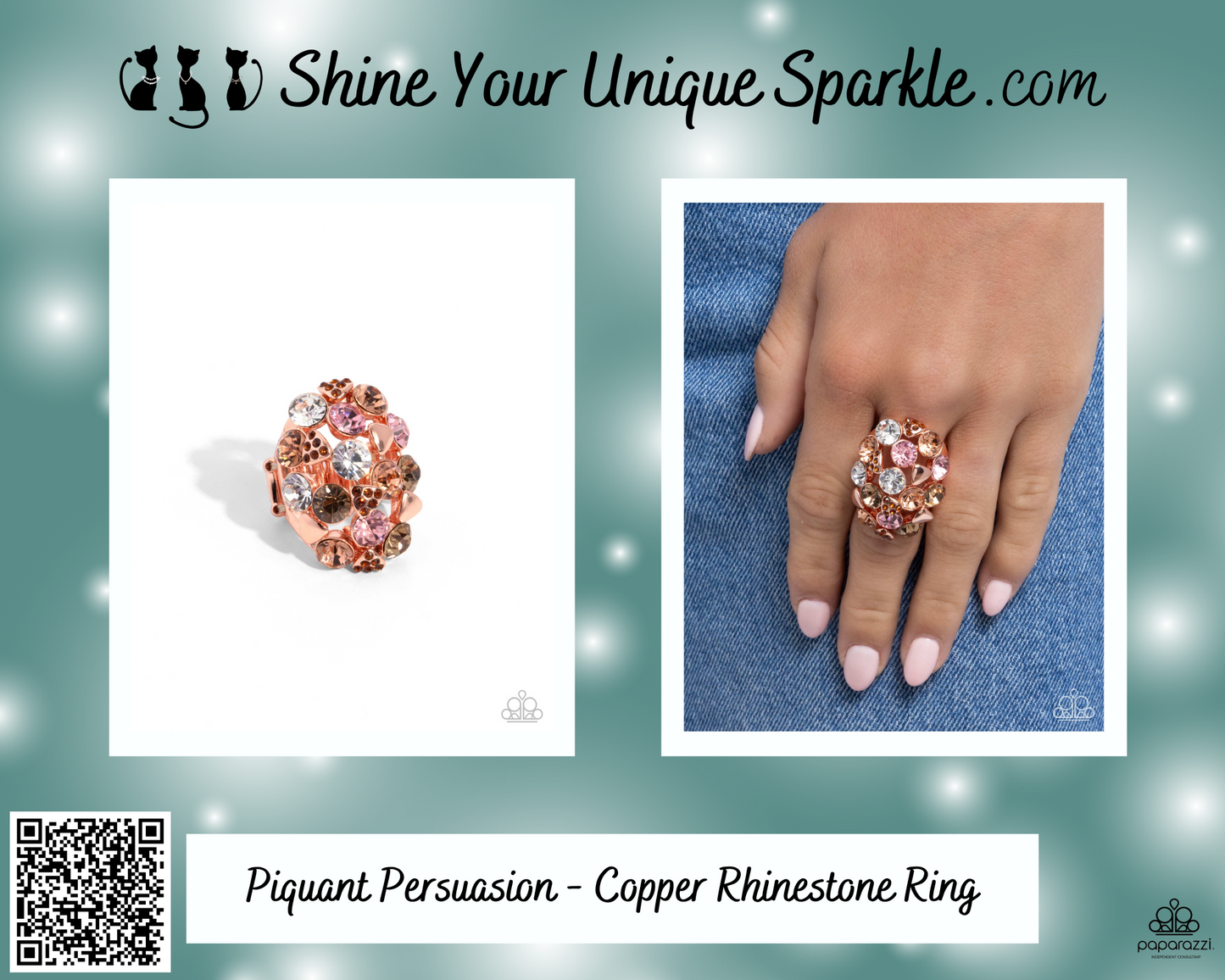 Piquant Persuasion - Copper Rhinestone Ring