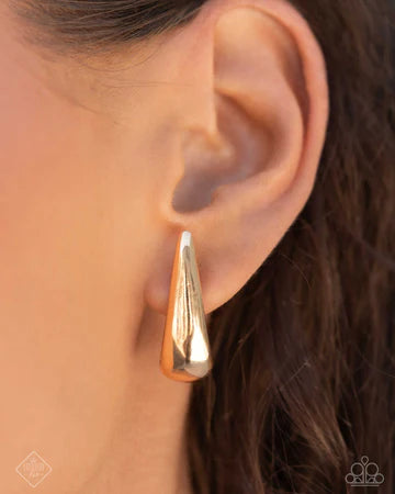 Positive Change - Gold Hinge Hoop Earrings - Fashion Fix