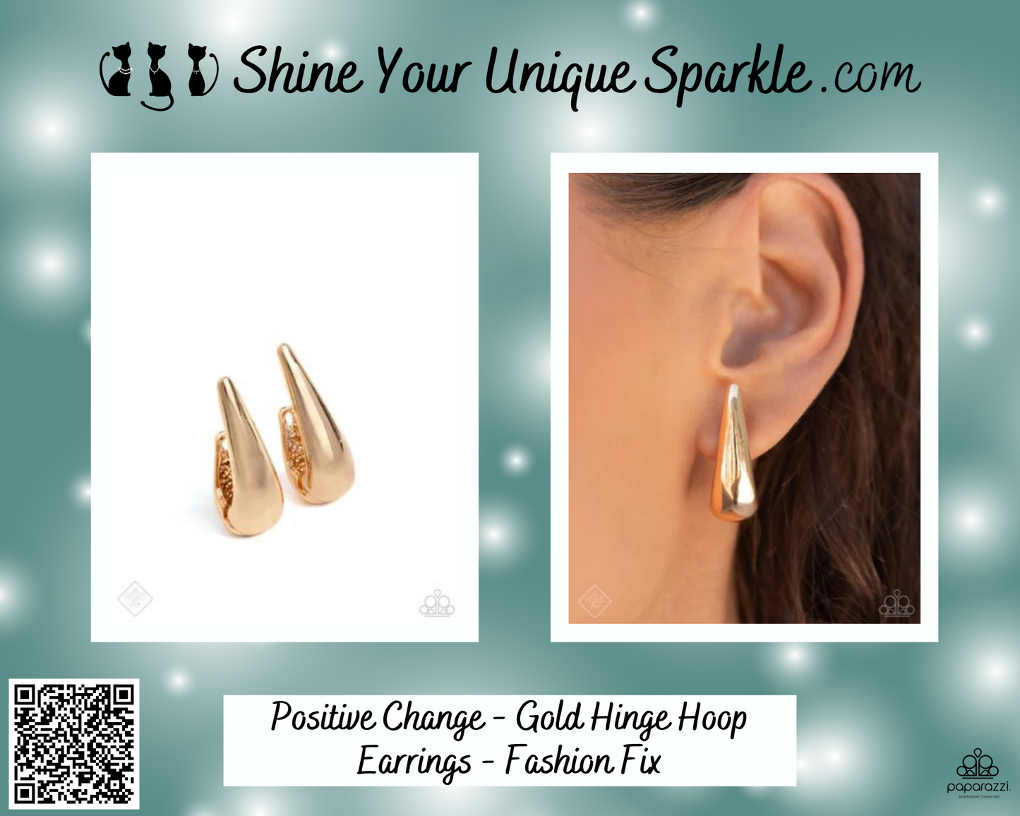 Positive Change - Gold Hinge Hoop Earrings - Fashion Fix