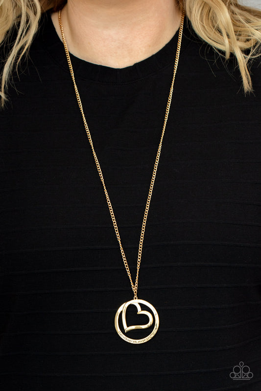 Positively Perfect - Gold Heart "Everything I Am" Long Necklace