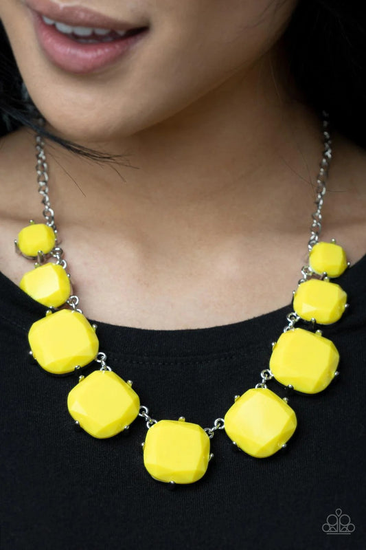 Prismatic Prima Donna – Yellow Bead Silver Short Necklace - 2021 Summer Party Pack Exclusive