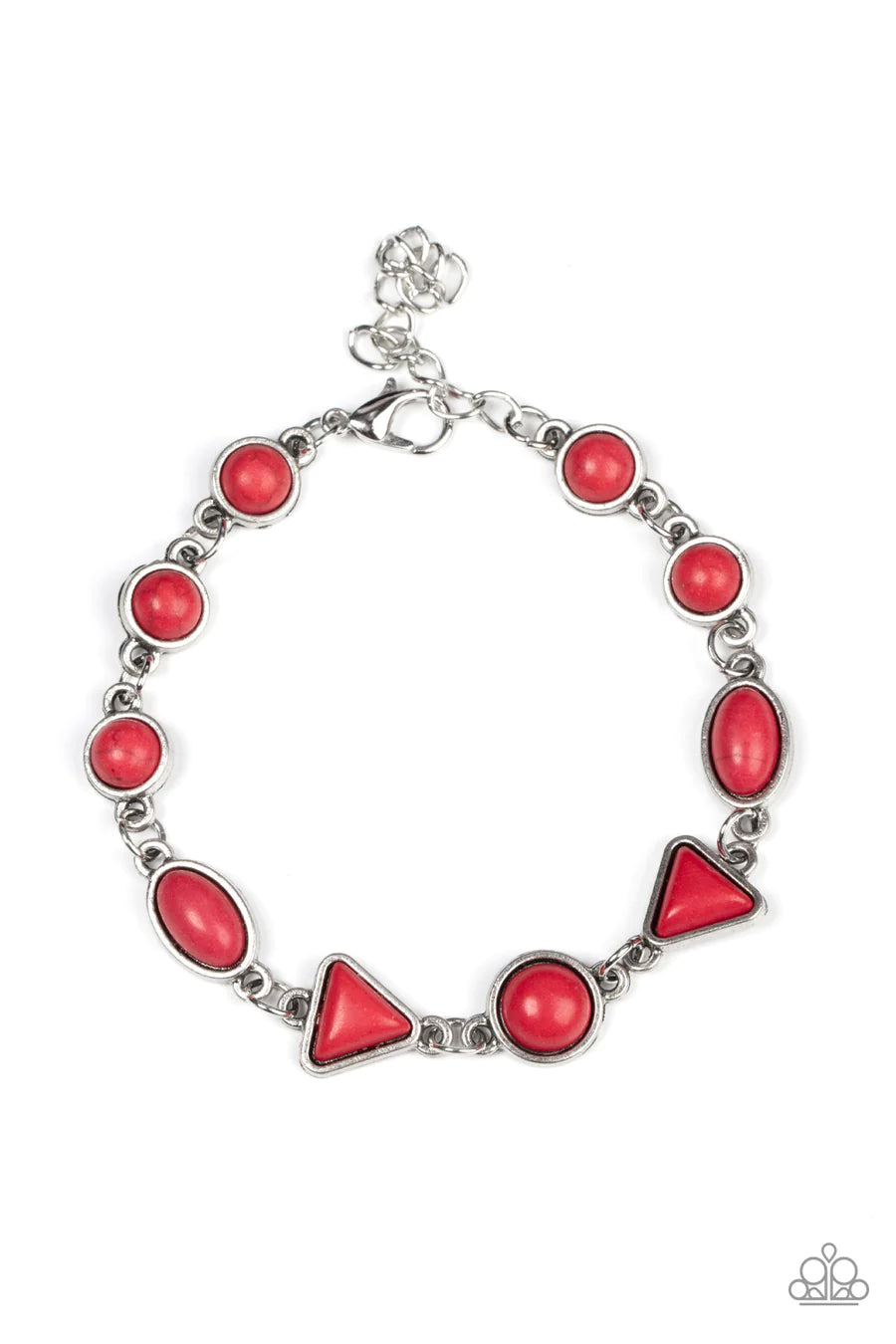 Quarry Quarrel - Red Stone Silver Clasp Bracelet