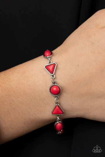 Quarry Quarrel - Red Stone Silver Clasp Bracelet