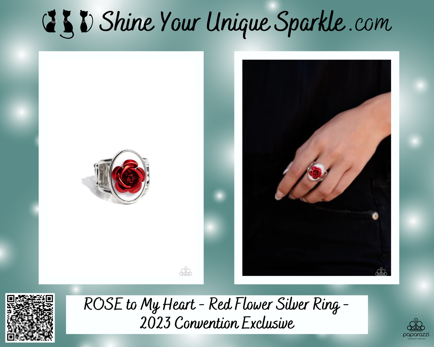 ROSE to My Heart - Red Flower Silver Ring - 2023 Convention Exclusive