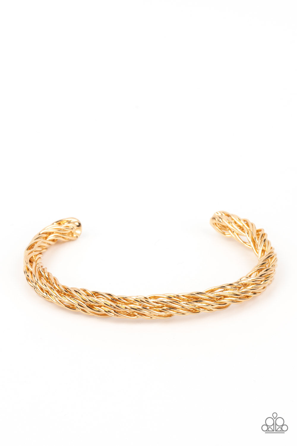 Rally Together - Gold Twisted Wire Urban Cuff Bracelet