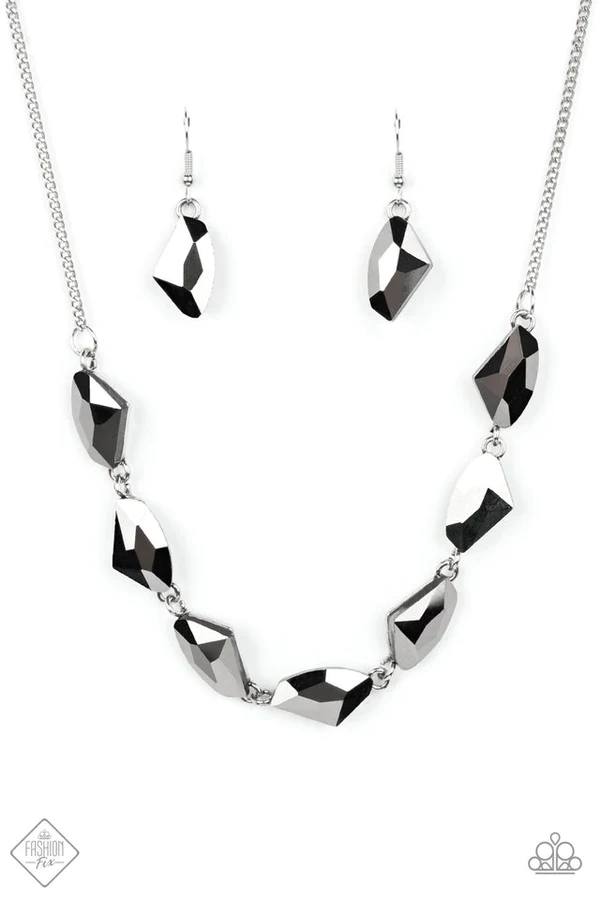 Raw Rapture - Silver Gem Short Necklace - Fashion Fix