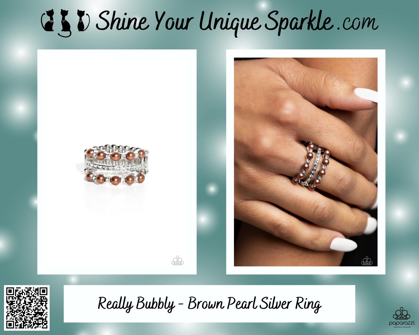 Really Bubbly - Brown Pearl Silver Ring