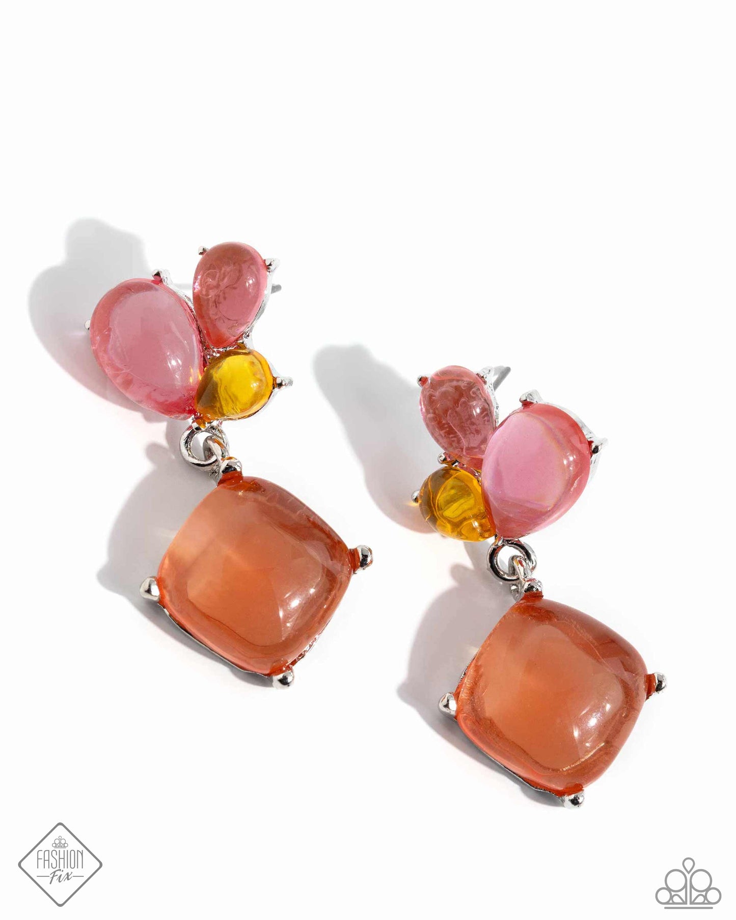 Reflective Review - Multi Orange Pink Yellow Bead Post Earrings - Fashion Fix