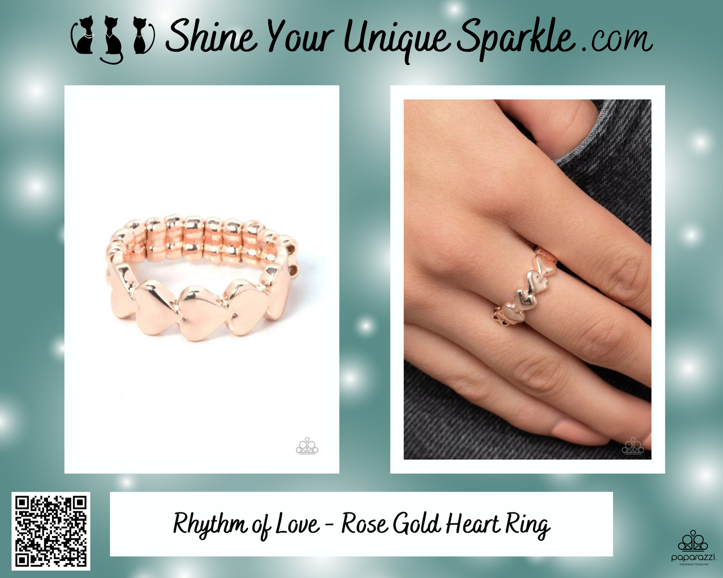 Rhythm of Love - Rose Gold Heart Ring