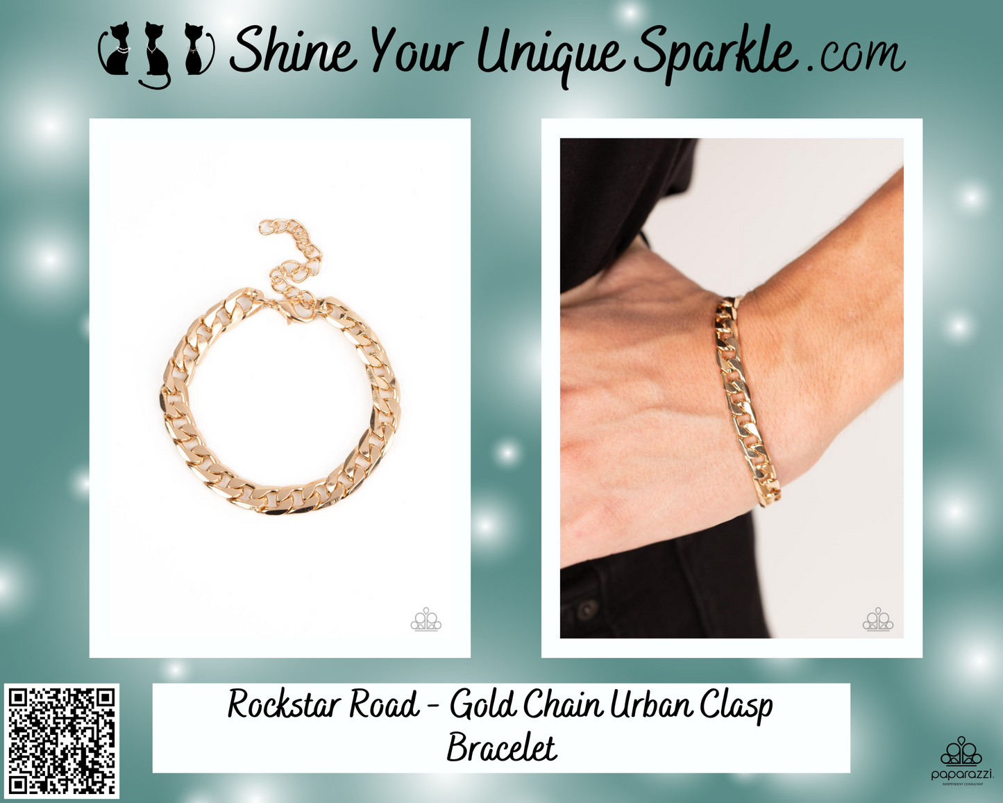 Rockstar Road - Gold Chain Urban Clasp Bracelet