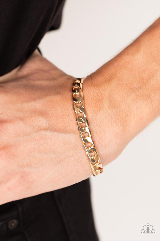 Rockstar Road - Gold Chain Urban Clasp Bracelet