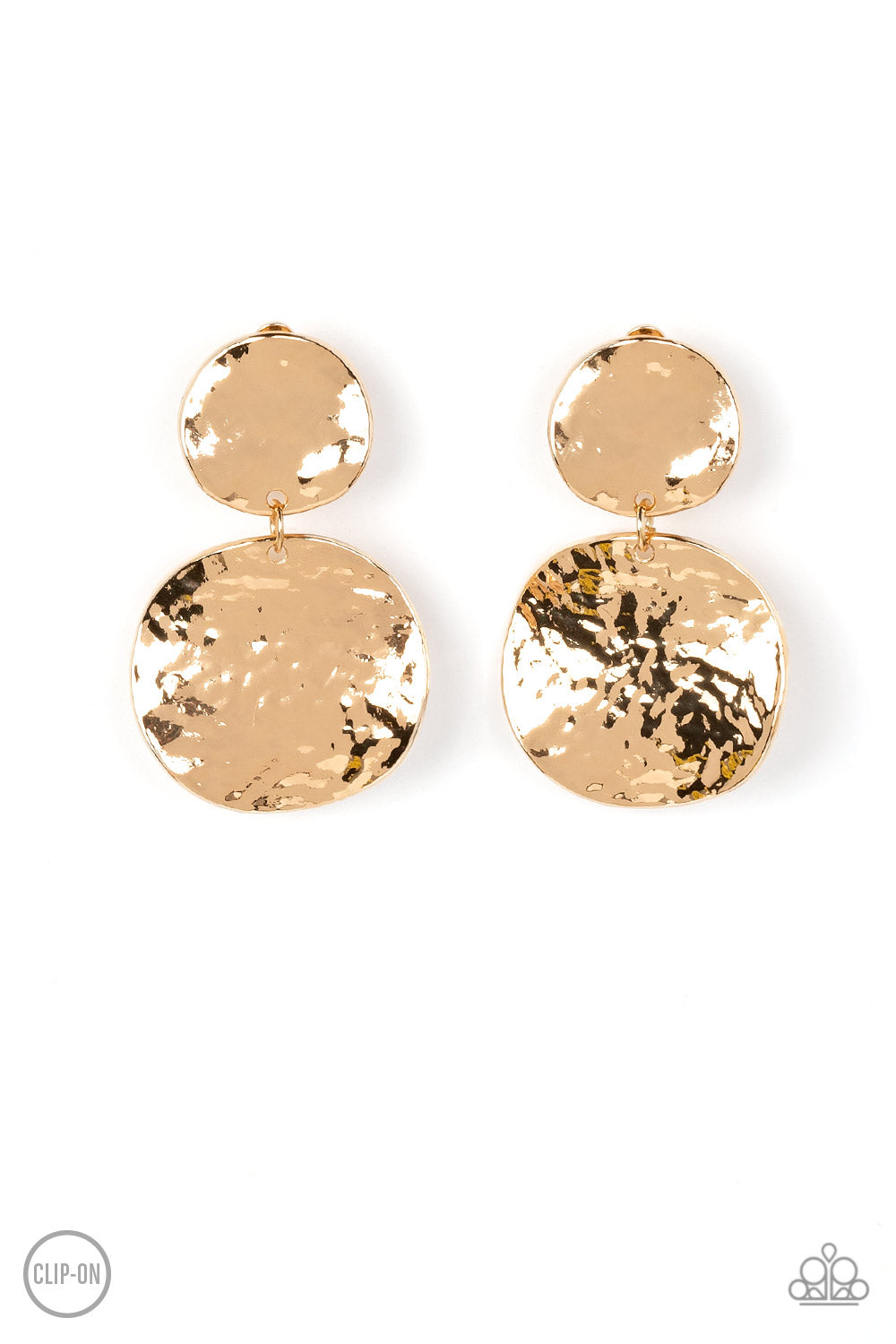 Rush Hour - Gold Disc Clip-On Earrings