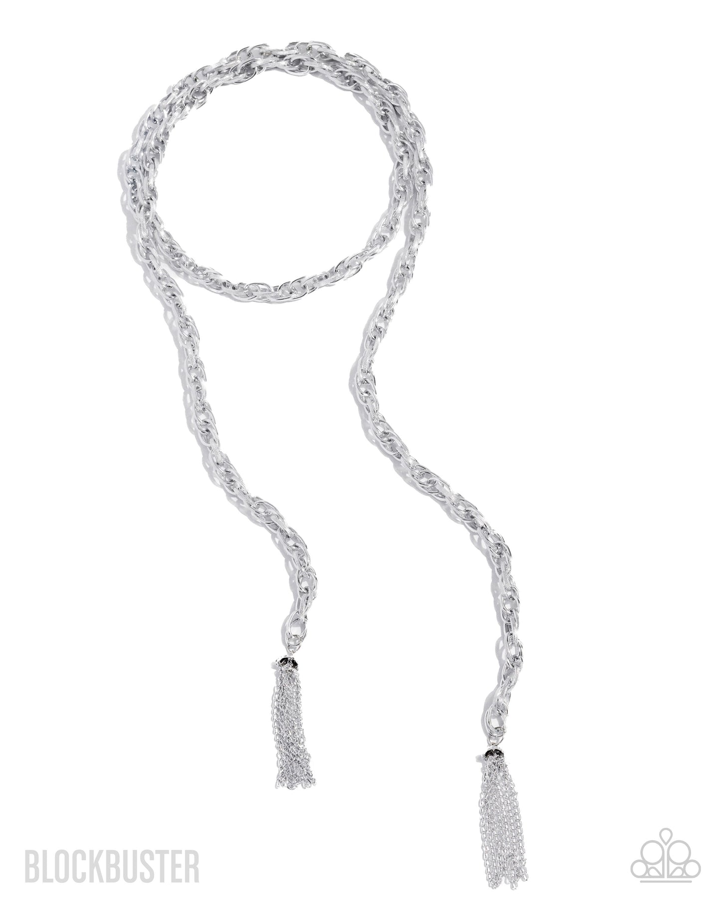 SCARFed for Attention - Silver Chain Scarf Long Necklace - Blockbuster