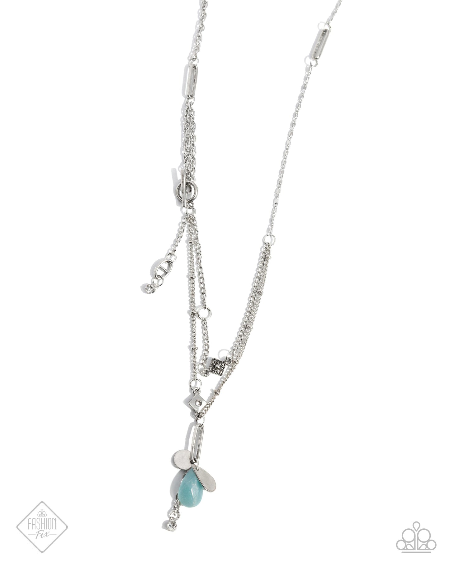 Sahara Shelter - Multi Turquoise Silver Charm Layered Short Necklace - Fashion Fix