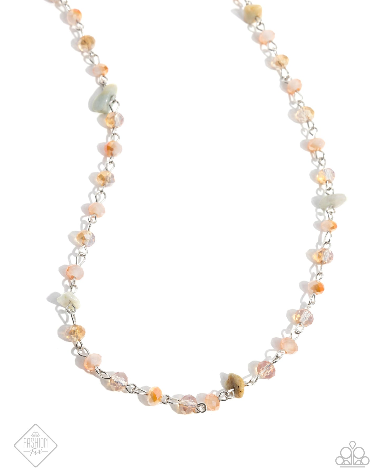 Sahara Strut - Multi Color Stone and Iridescent Bead Gold Short Necklace - Fashion Fix