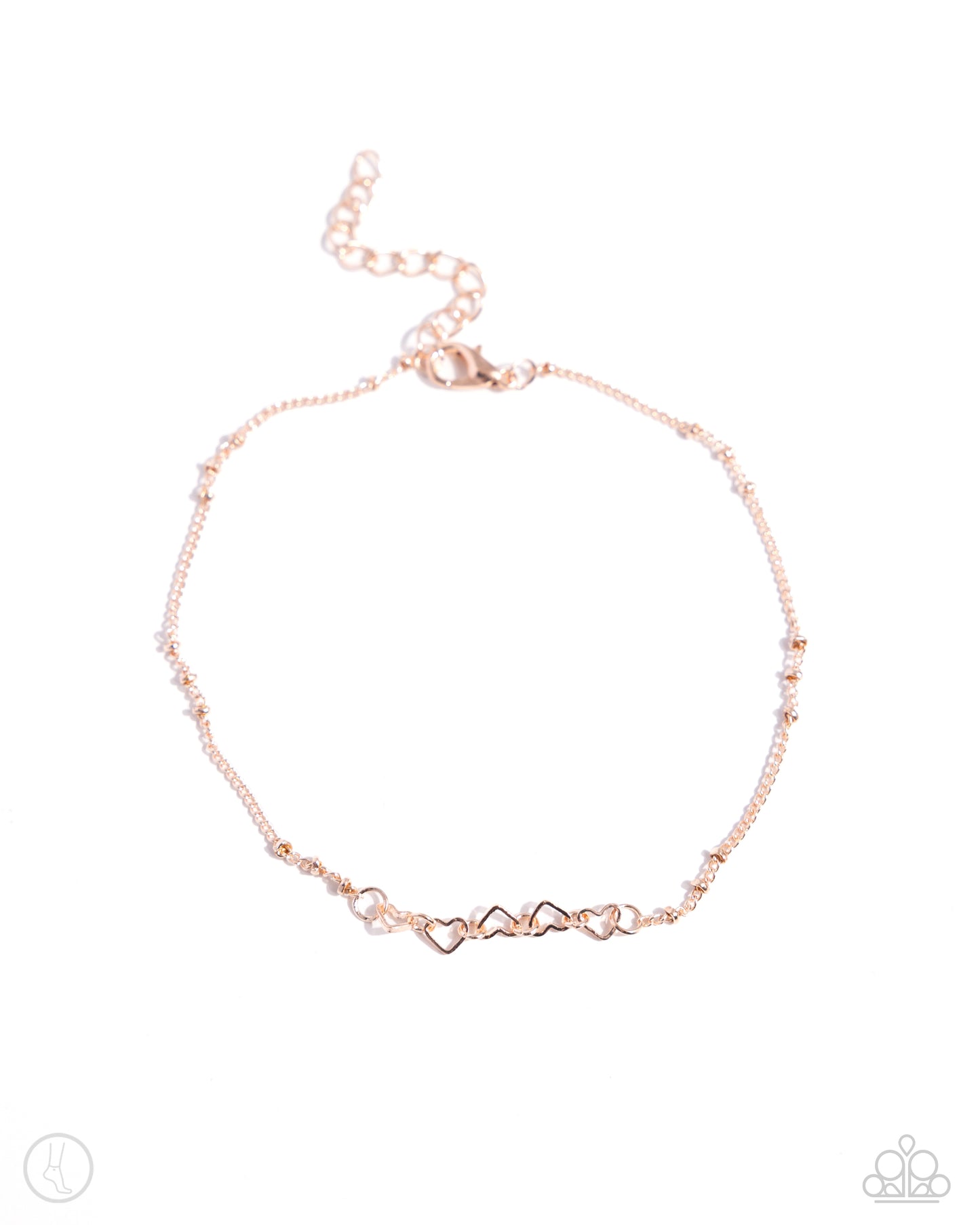 Satellite Shimmer - Rose Gold Heart Anklet