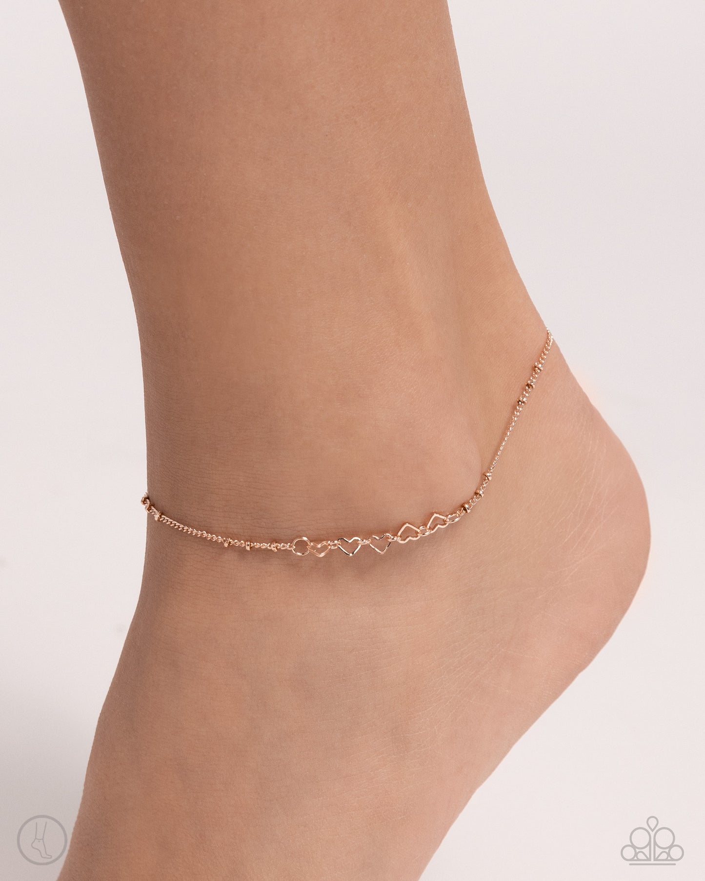 Satellite Shimmer - Rose Gold Heart Anklet